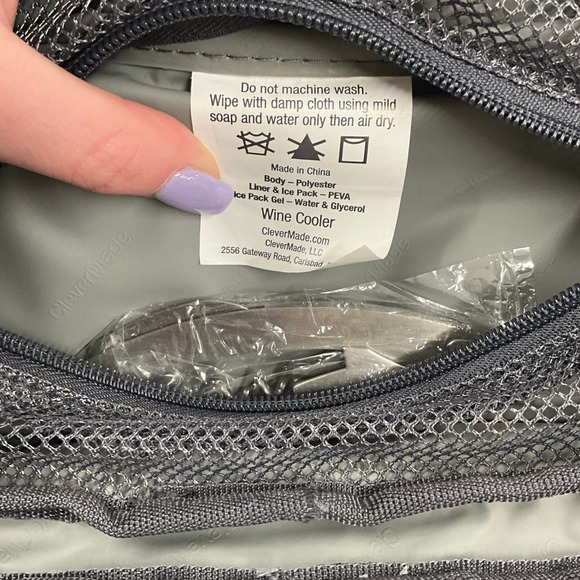 NWT Clevermade Multi Wine Bottle/Can Insulated Tote Strap Removable Ice Pack - Picture 7 of 15